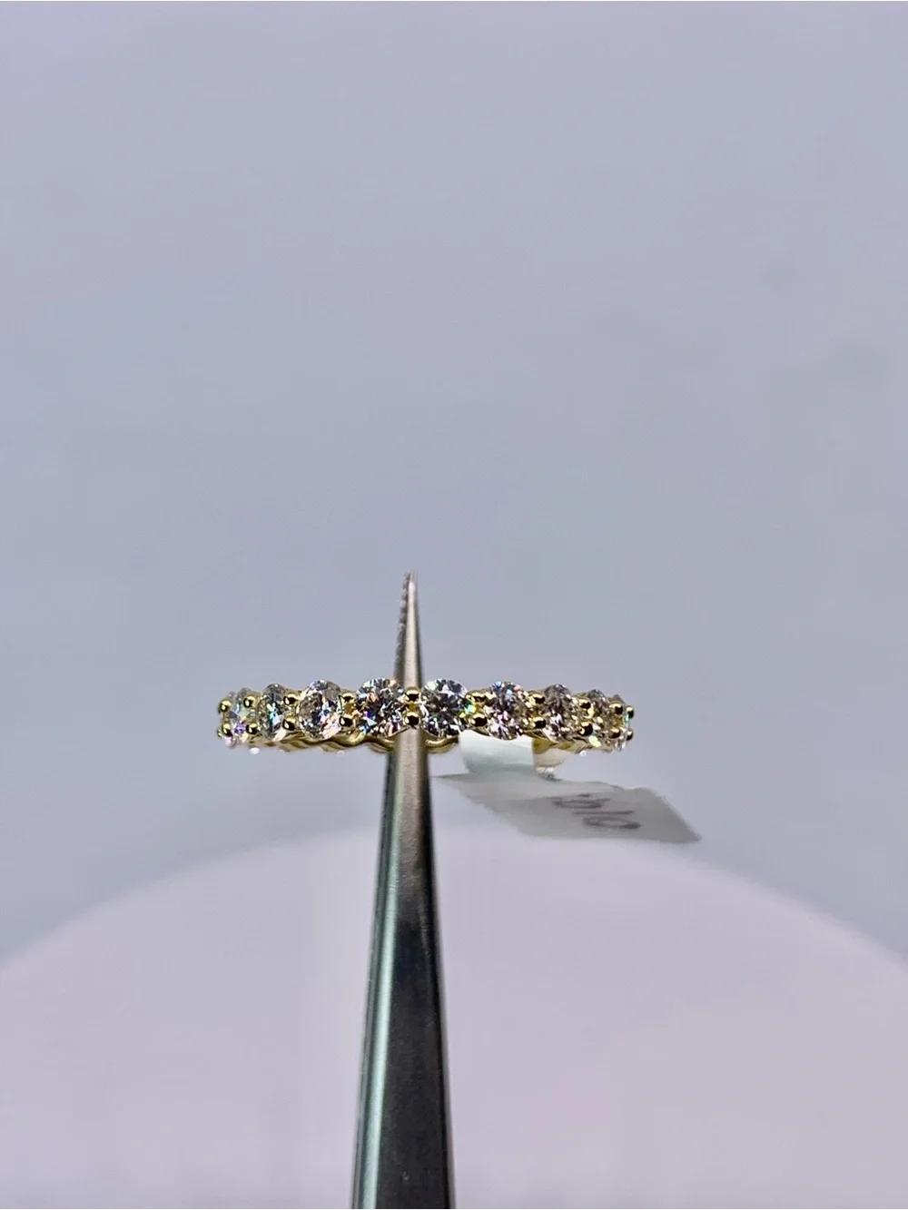 Yellow Gold Moissanite Eternity Band Infinity Anniversary Ring Wedding Band GRA